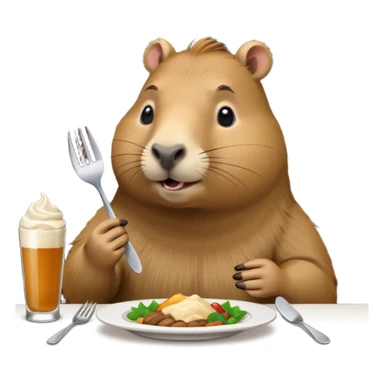 capibara  at a restaurant table sticker