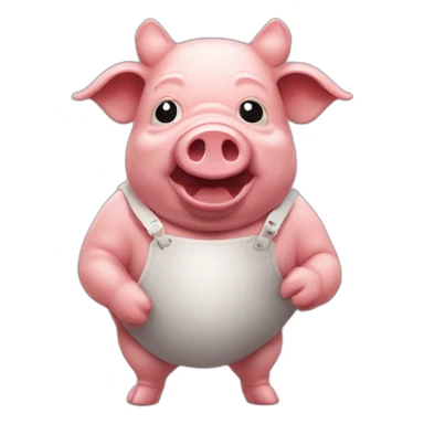 Cochon diabolique avec une marionnette sticker