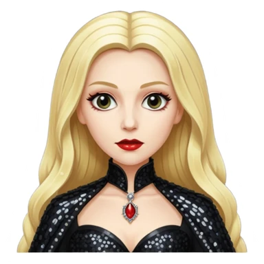 Countess Dracula with long blonde hair and black sequin outfit sticker