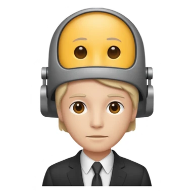 A person that has a computer screen as its head and is wearing a suit sticker
