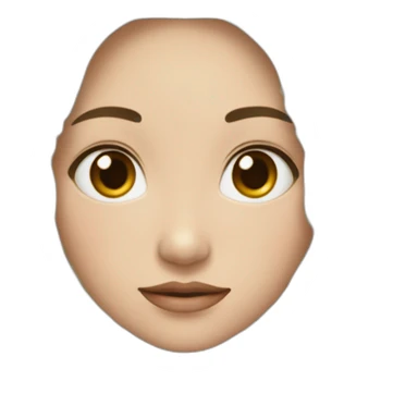 女生 眼睛大 鼻子小比较平 眉毛细 鹅蛋脸 黑色头发 法式刘海 sticker