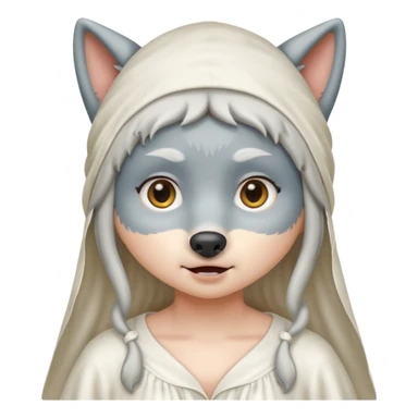 the wolf in grandma's nightgown and cap in the little red riding hood story sticker
