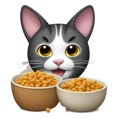 cat eating cat food sticker