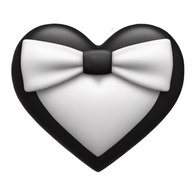 Black and white heart with bow tie sticker