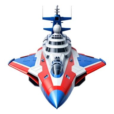 Enormous Russian battle cruiser spaceship with red white and blue markings sticker