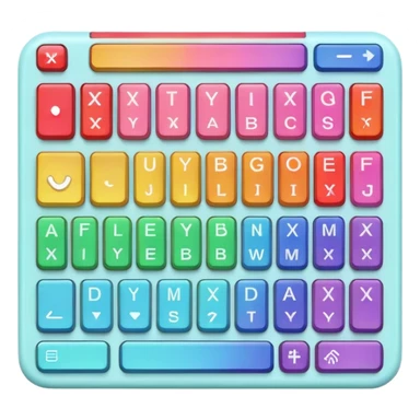Pastel rainbow keyboard sticker