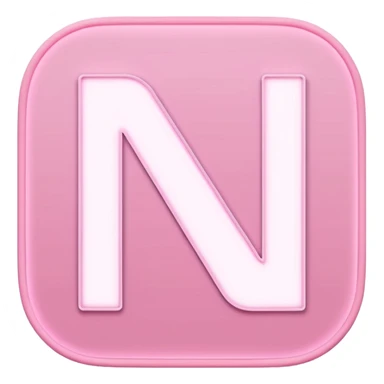 Netflix aesthetic "N" logo in pastel pink with white glowing outline around "N" sticker
