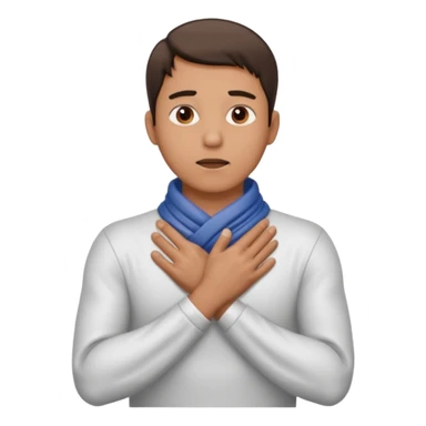 a guy wrapping both hands around is neck to chock himself sticker