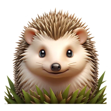 Cinematic Adorably Cute Hedgehog Portrait Emoji, Poised with a round, spiky yet cuddly body and bright, curious eyes peeking from beneath a soft array of quills, Simplified yet irresistibly adorable features, highly detailed, glowing with a warm, gentle forest glow, high shine, lively and endearing, stylized with an air of woodland cuteness, soft glowing outline, capturing the essence of a playful hedgehog that appears ready to scurry out of the screen with delightful charm! sticker