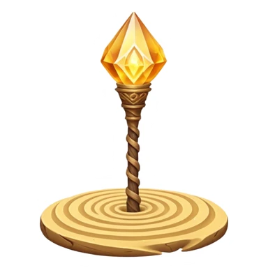 desert sand mage staff object icon, ancient wooden staff, swirling sand crystal on top, glowing golden aura, small floating sand particles, fantasy desert style, 3D cartoon, mobile game icon style, centered, clean background, soft shadow, no text, no watermark
 sticker