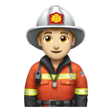 caucasian firefighter with nametag smith sticker