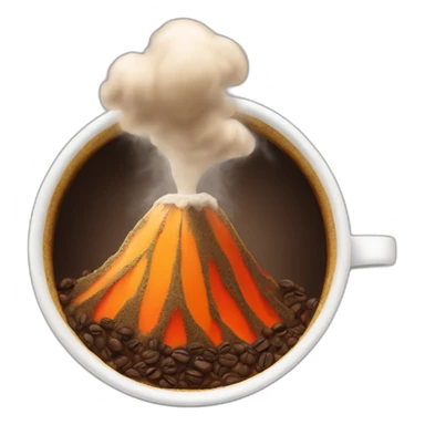 coffee cup erupting like a volcano sticker