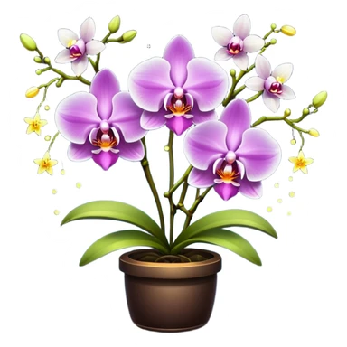orchid with fireflies trapped like stars sticker