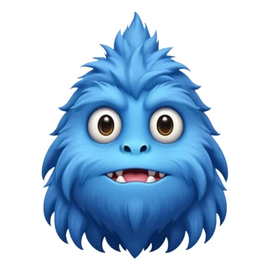 A skinny and lanky tall blue furry monster with a slightly triangular head put the top having a small curve going inward  sticker