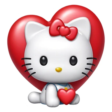 hello kitty with heart sticker