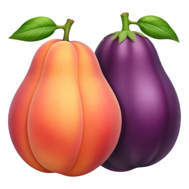 Peach and egg plant together  sticker