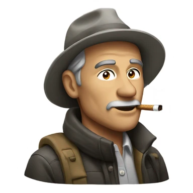 smoking man in the outdoors sticker