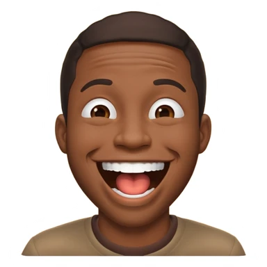 joy emoji laughing covering mouth black man sticker
