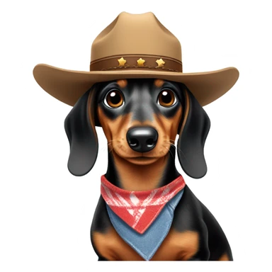 Dapple dachshund dog cowboy sticker