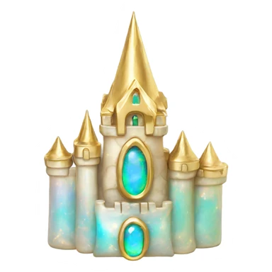 opal crystal gemstone castle gold accent sticker