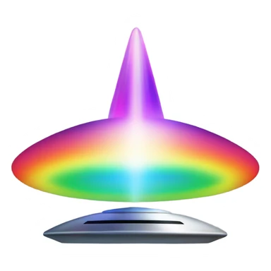 Ufo beaming a rainbow ray sticker