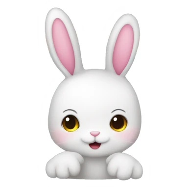 Bunny cute with a rainbow sticker