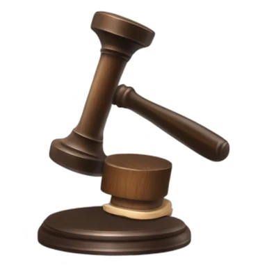 male judge with woodden hammer sticker