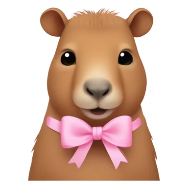 capybara with baby pink color  ribbon sticker