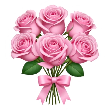 pink rose bouquet with pink ribbons  sticker