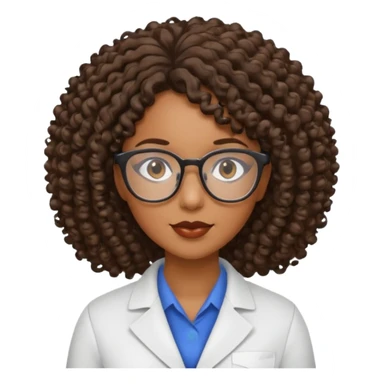black female specialist with curly hair sticker