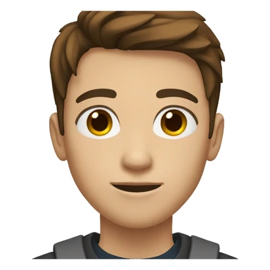 Teenager boy type mexican, White skin, with straight brown hair (Which go down behind to the nape of the neck), Little bit dezoom sticker