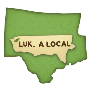 map with the words "lyk a local" sticker
