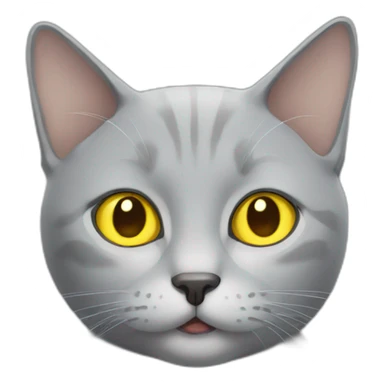 Grey cat with yellow eyes winks sticker