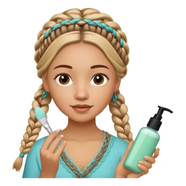 Carmel girl with boho braids  doing skincare sticker