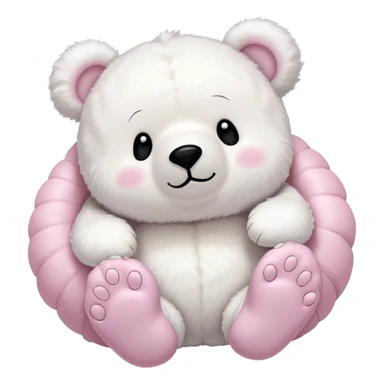 a-fluffy-toy-teddy-with-a-light-pink-colored-shell-and-ears-and-a-big-white-face-and-round-white-bear-feet,-with-a-cute-black-closed-eyes-and-mouth sticker