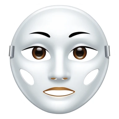 a sheet of white mask pack for face skincare beauty, transpalent holes on eyes and mouth, no real eyes and mouth sticker