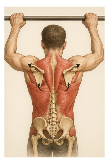 vista delle scapole durante le trazioni, visione anatomica sticker