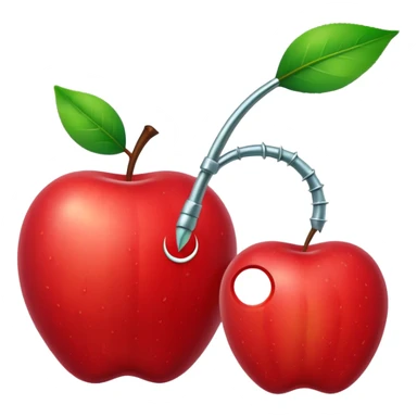 arrow, apple, and worm sticker