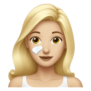 Blonde girl doing skin care sticker