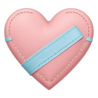 A minimalist pastel illustration of a heart with a bandage, inspired by the ❤️‍🩹 emoji. Soft pastel colors — dusty pink sticker
