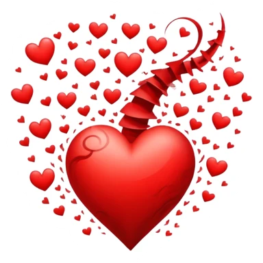 A tornado only made of red heart emojis sticker