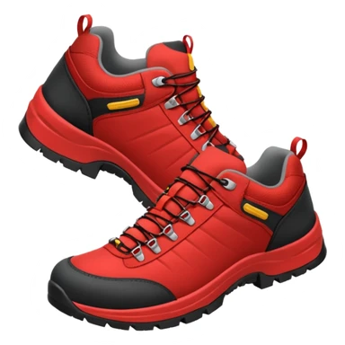 zapatilla de trekking con detalles en rojo sticker