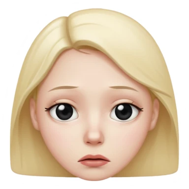 sad and confused with black eyes sticker