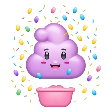 pastel floater with confetti sticker