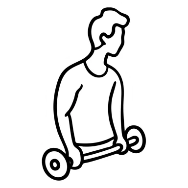 gym icon, hand-drawn black outlined style sticker