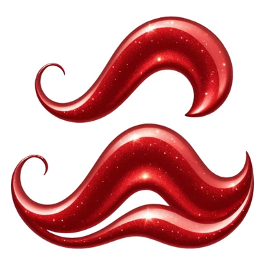 red glitter wave sticker