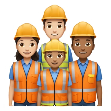 group of multiracial railway engineers sticker