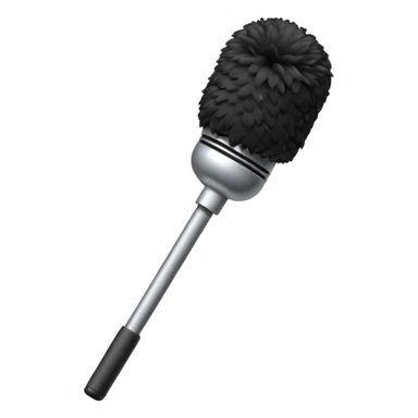 boom fluffy microphone with stick sticker