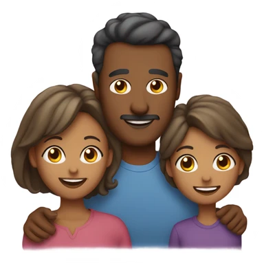 Mom and dad, with two daughters and a son sticker