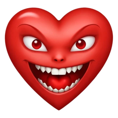 heart vampire fangs no eyes sticker